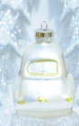 Silver VW Beetle Bug Car Glass Christmas Ornament — photo 3