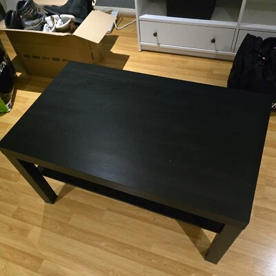 Ikea LACK Coffee Table Black / Brown 90x55cm Very Good Condition 90% New