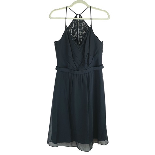NWT David’s Bridal Black Dress Sz 10 Lace Sleeveless Witchy LBD Event Goth New