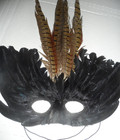 Feathered Black Mask MARDI GRAS MASQUERADE PARTY EYE MASK HALLOWEEN