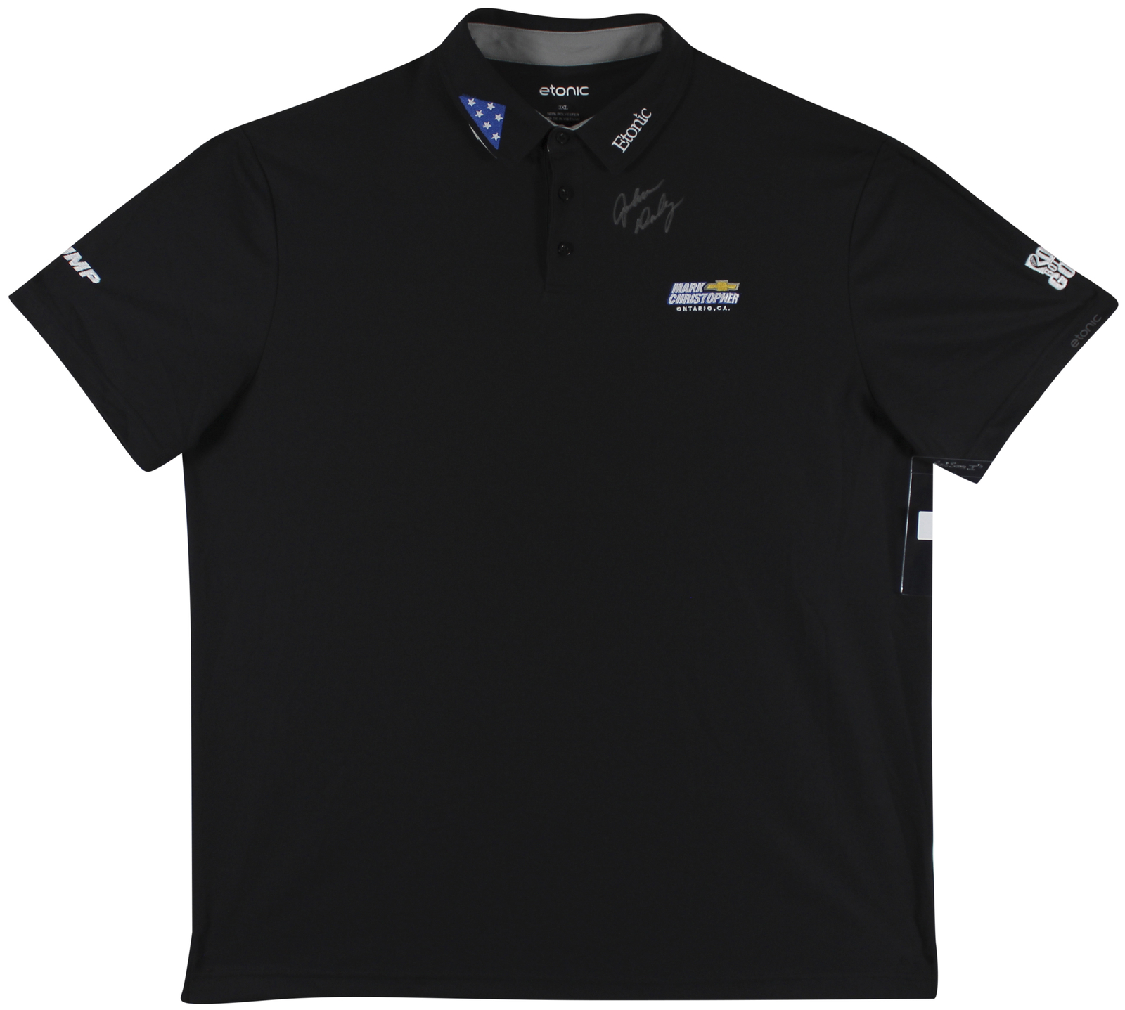 John Daly Autographed Signed Match Worn Black Folds Of Honor Etonic Polo Shirt Beckett 