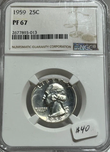 1959 QUARTER 25C PF67 NGC