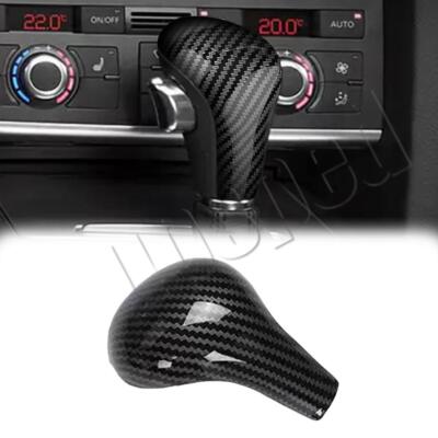 Carbon Fiber Gear Shift Knob Cover Trim For Audi A4 B8 A5 A6 C6 Q5 Q7 2009-2012