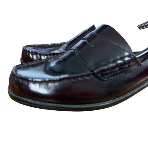 Bass Burgundy Leather Classic Old Money Penny Loafers Slip On Flats Shoes sz 8 - Picture 8 of 17