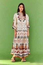 FARM RIO Off White Made In Brazil Embroidered Maxi Dress $365 SOLD OUT - Small
