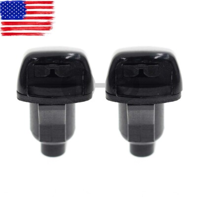 Topgearsltd Windshield Wiper Spray Nozzle Set – Fits Toyota Corolla, Solara, Sienna, Tundra – 2PCS Black 85381-AE020