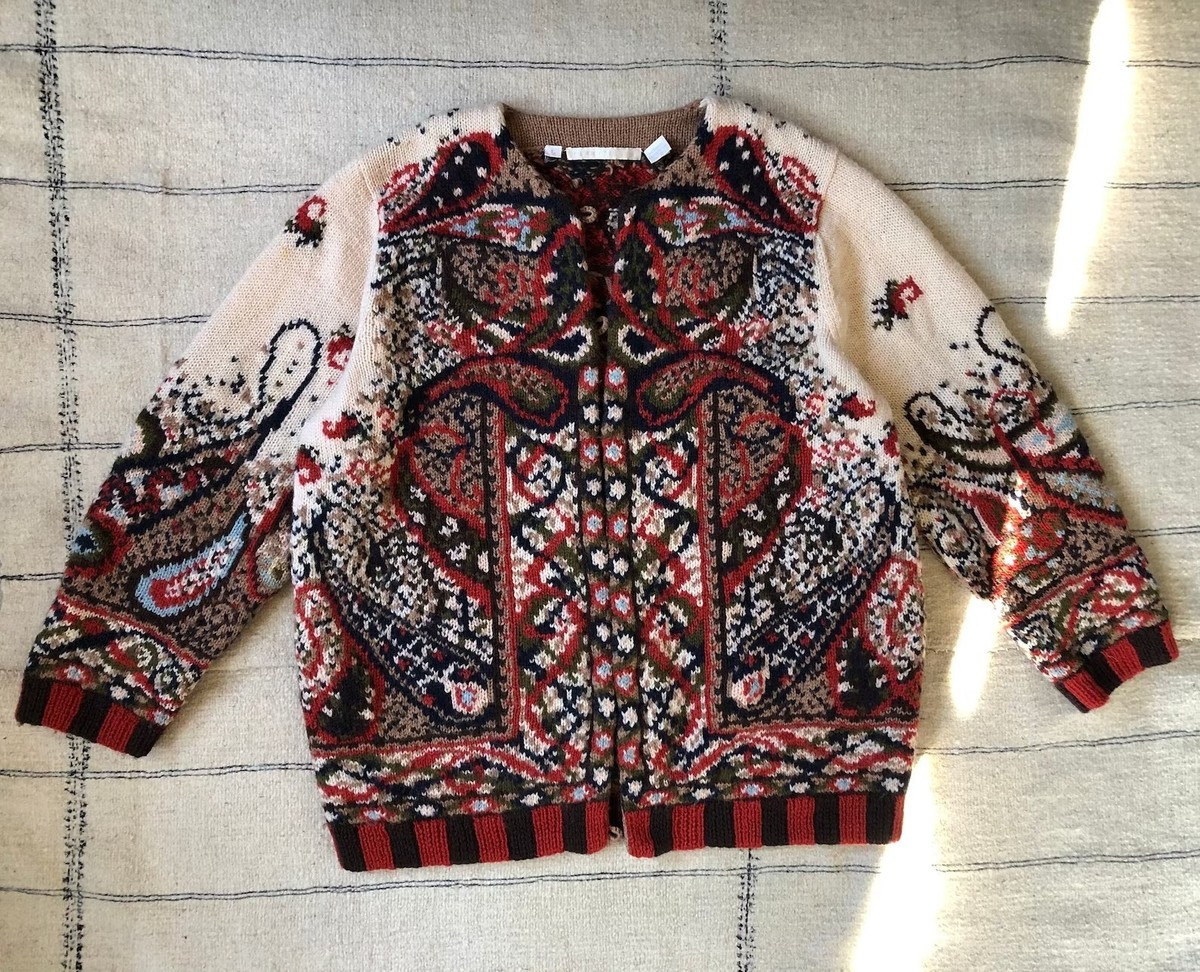 Perry Ellis Marc Jacobs Fall 1990 Paisley Bandana Hand Knit