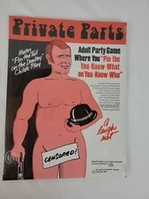 1981 Private Parts Adult Party Game Forum Novelties Adult Humor Gag Gift New