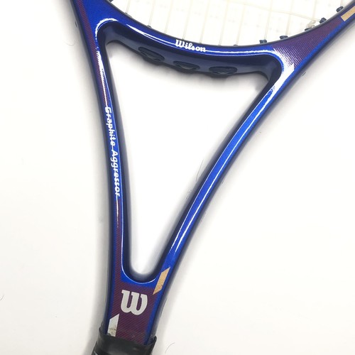 Wilson Graphite Aggressor 95 Grip 4 5/8 High Beam Tennis Racket EUC New Grip - Picture 4 of 12