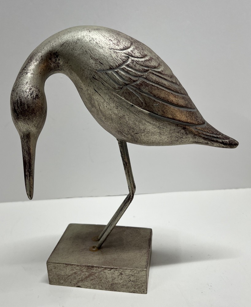Metal Shore Bird Ocean Decor Metal Legs Metal Base Metallic Finish Beachfront