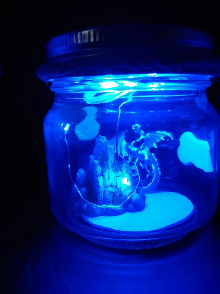 Tarro de luz nocturna dragón hecho a mano Foto 4 de 4