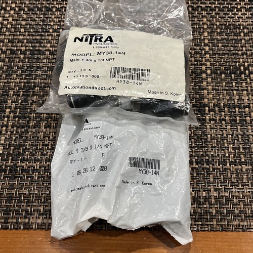 ๐บ๐ธ(10) NITRA Pneumatics MY38-14N Push to Connect Male Y 3/8 Tube x 1/4 NPT - Picture 4 of 5