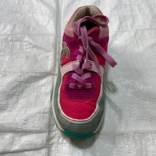 Sneakers CHANEL Coco Trainer rosa nylon scamosciato runner taglia 38 - SOLO PIEDE DESTRO - Foto 2 di 9