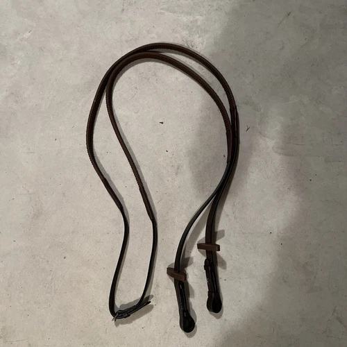Rambo Micklem Reins Horse Size Brown