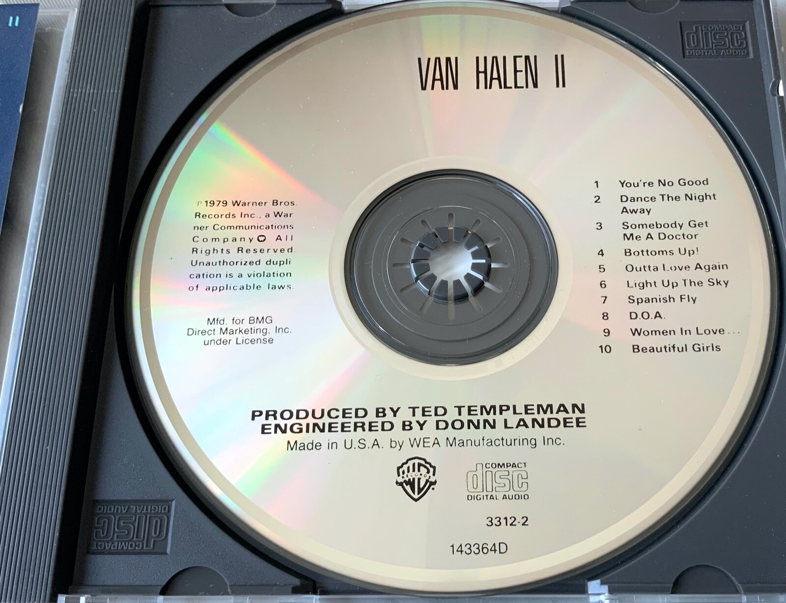 Van Halen II CD ORIGINAL PRESS Warner 33122 NO BARCODE NO IFPI! Eddie