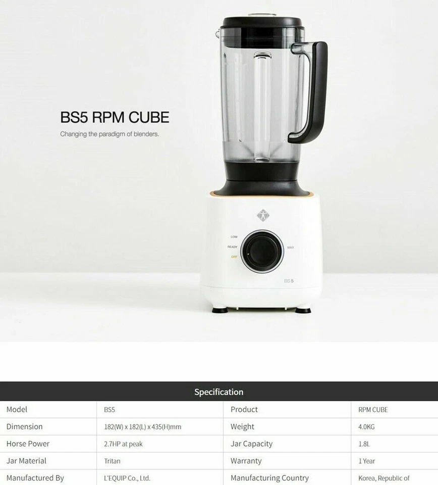 [LEQUIP] RPM CUBE BS5 Licuadora Hogar Mezclador 2.7HP 750W 220V Foto 2 de 4