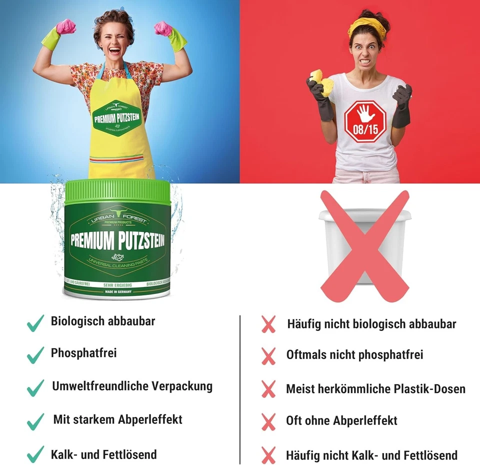 PREMIUM PUTZSTEIN 900g Nachhaltiger Universal Allzweckreiniger + Schwamm - Bild 3 von 4