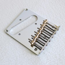Chrome Modern Size Tele Telecaster Bridge with Vintage Style ind Brass saddles