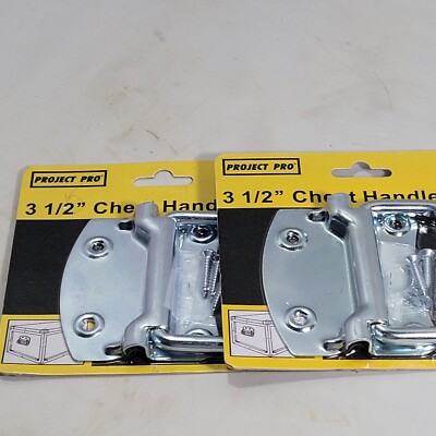 2 NEW Project pro Chest Handles handle  Set of 2  Easy Installation  galvinized