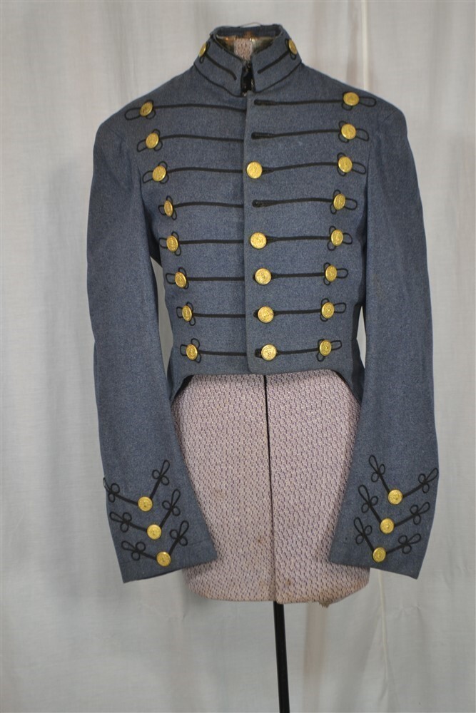 antique Civil War uniform jacket chest 34 Cadet blue wool 19thc