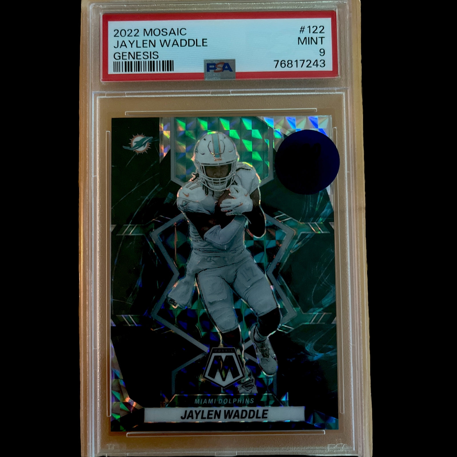2022 Mosaic Jaylen Waddle Genesis Prizm #122 Psa 9 SP Case Hit DOLPHINS