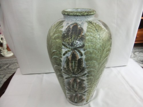 Grande vaso vintage Denby Glyn Colledge motivo foglia ovoidale 33 x 19 cm - Foto 2 di 7