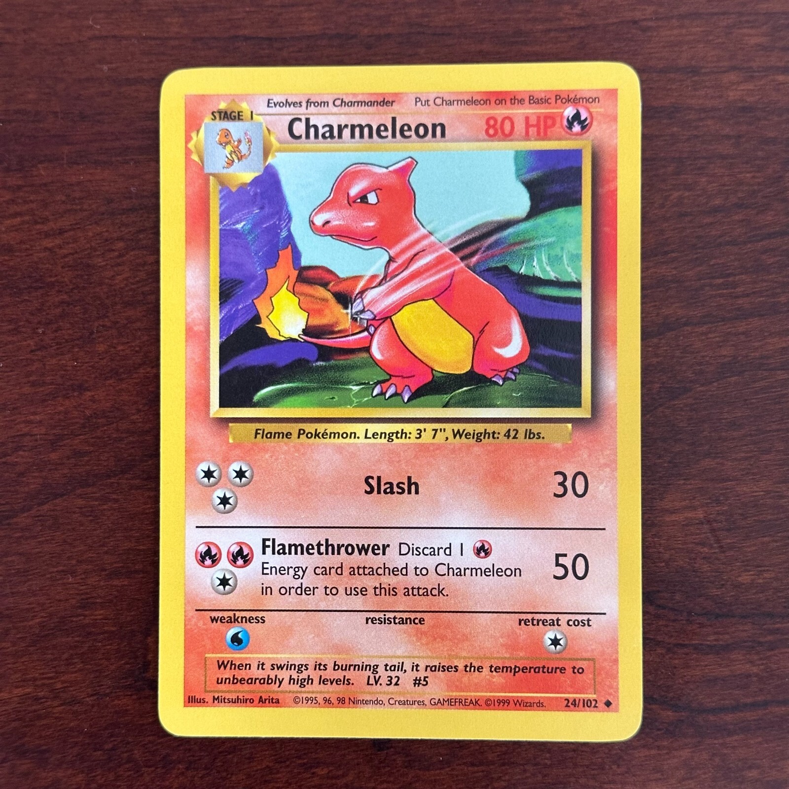 Charmeleon 24/102 Uncommon Base Set Pokemon Card
