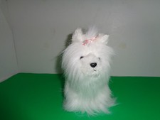 GANZ Webkinz White Yorkie Dog Hair Bow Stuffed Animal NO CODE