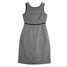 Black White Tweed Pattern Pencil Dress J Crew Suiting Business Work Wear