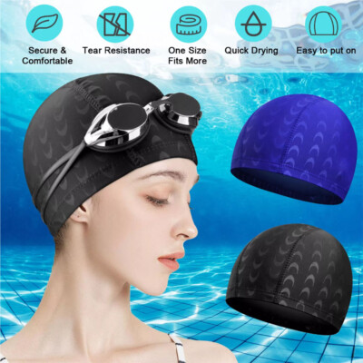 Nylon Swimming Cap Ear Protection Long Hair Swim Pool Hat For