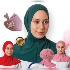 Hijab Fertig Kopftuch Schal 15-Farben 1-teilig Bonnet Bone Amira Niqap Prakitsch