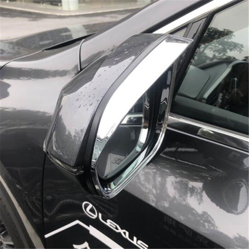 Chrome Side Mirror Rain Visor Cover For Lexus NX200t / NX300 / NX250 / NX350 / NX450h – Self-Adhesive Pair