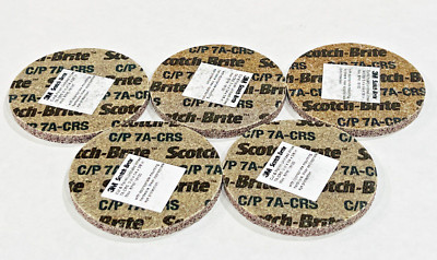 (5) 3M Scotch-Brite Cut and Polish Unitized Wheel 3'' x 1/4'' x 3/8'' 7A CRS 03731