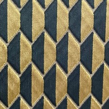 ROBERT ALLEN GEOMETRIC VELVET UPHOLSTERY FABRIC ALESSIO GEO BK BRONZE BY THE YD