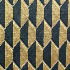 ROBERT ALLEN GEOMETRIC VELVET UPHOLSTERY FABRIC ALESSIO GEO BK  BRONZE BY THE YD