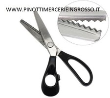 FORBICI DENTELLATE PER TESSUTI TAGLIACAMPIONI ZIG ZAG A DENTINI CM 20 MADE ITALY