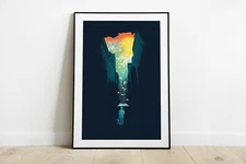 The Bird Man Print, Fine Art, Vector Shape Art, Painting blend, image #27