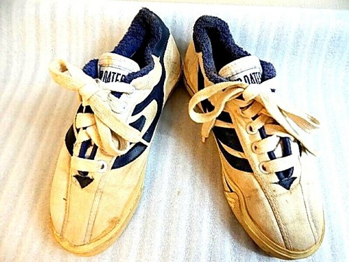 Vintage UP DATES 3 Stripes White Sneakers Sport Shoes Navy Terrycloth Basketball - Picture 2 of 12
