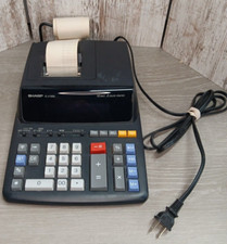 Sharp EL-2196BL 12-Digit Black Desk 2 Color Printing Calculator - TESTED .