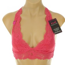 MAIDENFORM Women's MEDIUM T-Back FLORAL LACE PINK BRALETTE Lightly Lined DM1126