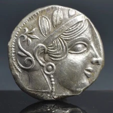 440-404 BC Ancient Greek Coin Athena and Owl - Silver Plated Tetradrachm 20mm