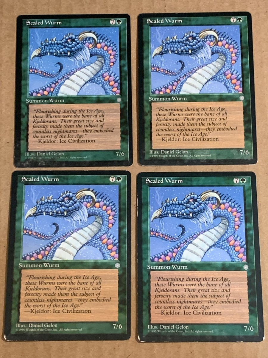 MTG Ice Age x4 Scaled Wurm. Playset 1995 Vintage. | eBay