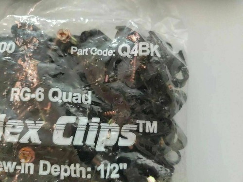 Telecrafter Products 500 clips flexibles quad RG-6 Q4BK 1/2 pouce de profondeur à vis - Photo 6/11
