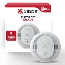 KIDDE 20SDR Photoelectric Smoke Alarm AA Battery Powered LED Warning.