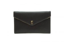 Yves Saint Laurent YSL Borsa Clutch Pouch Mano Logo Cassandra Satin Nera 5332H