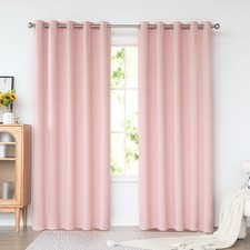 KEQIAOSUOCAI Baby Pink Curtains 72 Inches Wide by 84 Inches Long for Girls Be...