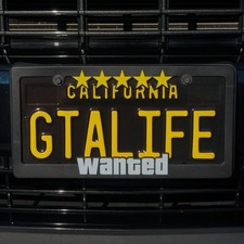 Wanted Level License Plate Frame 5 Stars Plastic Universal Fit