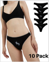 Womens Ladies Cotton Thongs Size L * 10 Pack Pairs * Low Waist Tanga Breathable