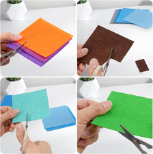 42PCS Felt Fabric Sheets 4x4" Assorted Colors DIY Craft Squares 1mm Thick