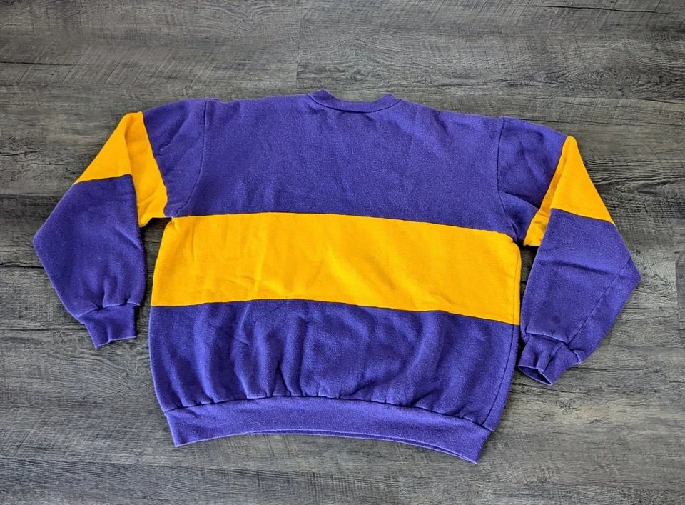 Sudadera Los Angeles Lakers Color Púrpura Bloque De Colección Años 80 Nuez moscada NBA Cuello Redondo XL Foto 4 de 4